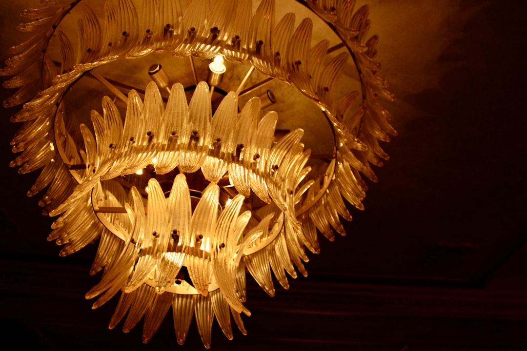 Photo Gold leaf chandelier