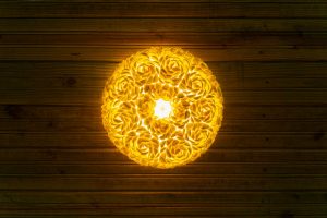 Photo Victorian style ceiling rose lamp
